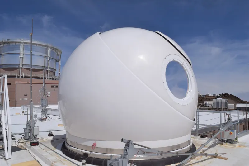 The dome of an optical ground station at the Haleakalā observatory