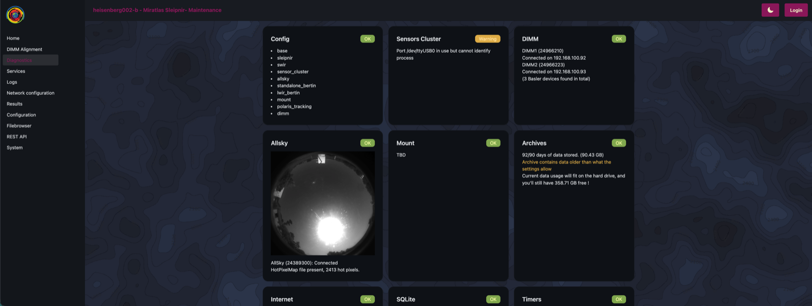 Sleipnir maintenance interface